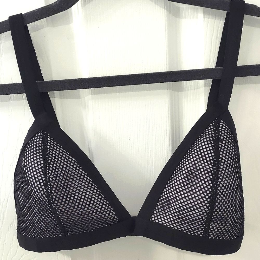 H&M Divided Mesh Lilac Alternative Triangle Bikini Top Size L 10